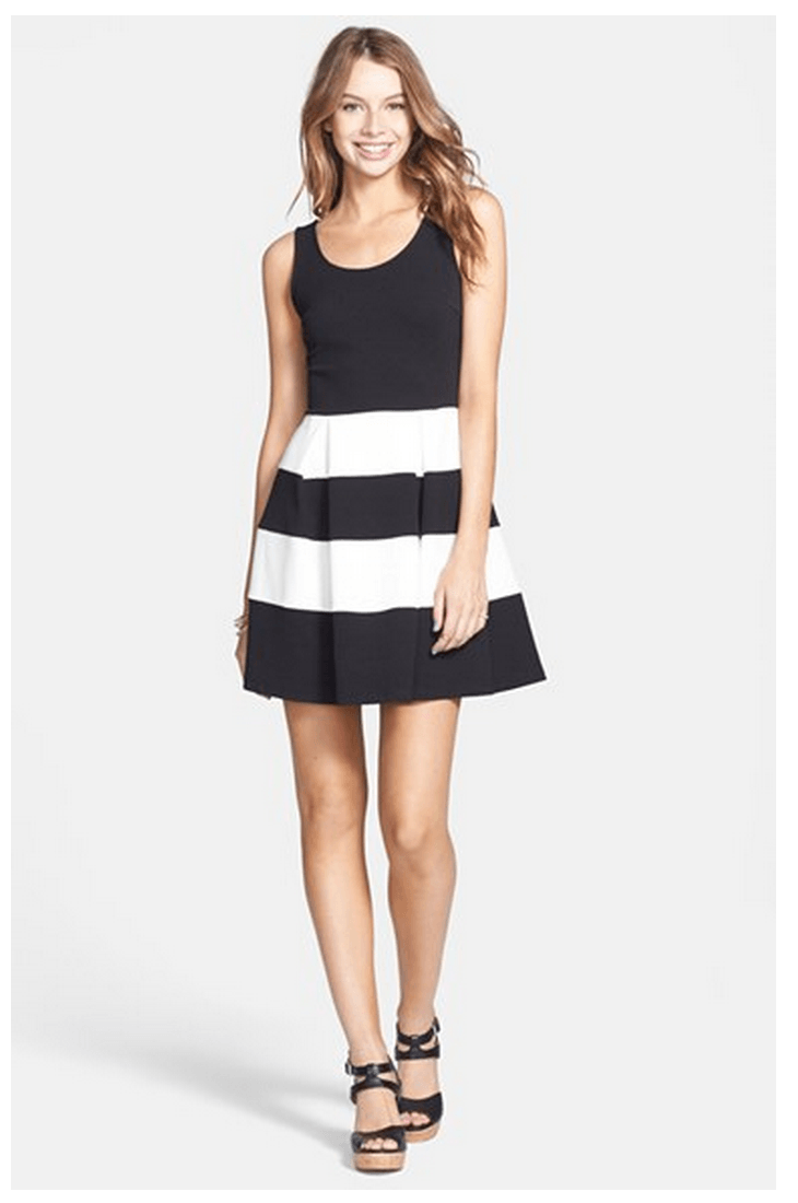 Black And White Striped Casual Dress Black And White Striped Casual Dress